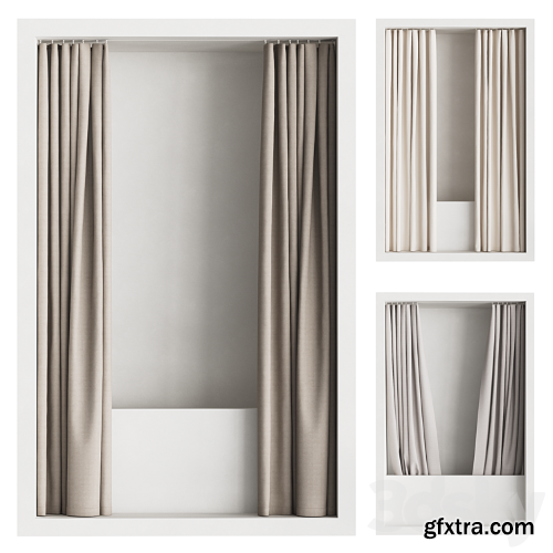 3dsky Pro - Double shower curtain with hidden ceiling cornice