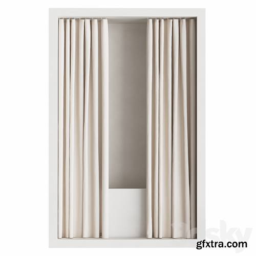 3dsky Pro - Double shower curtain with hidden ceiling cornice