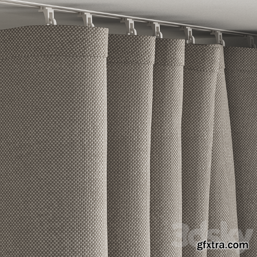 3dsky Pro - Double shower curtain with hidden ceiling cornice