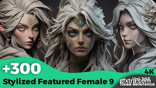 Artstation - +300 Stylized Featured Female 9 Head Sculpt Reference Images(4k)