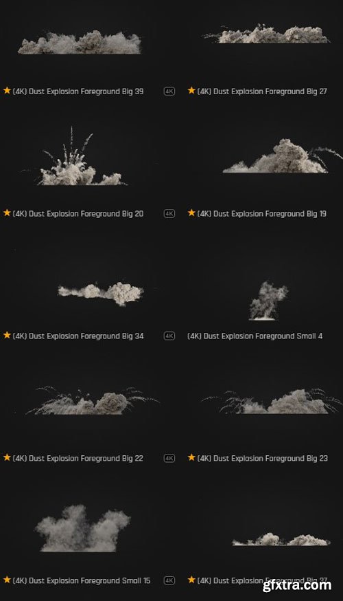 ProductionCrate - Dust and Debris Explosions - 64 4K VFX Items