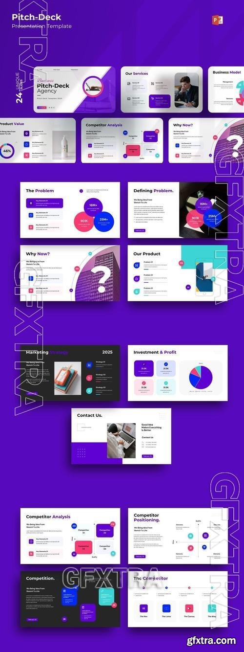 Business Pitch Deck Presentation Template PESC4KV