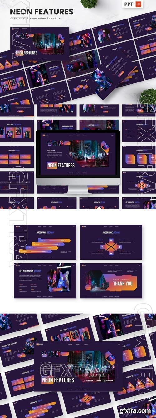 Neon Futures - Cyberpunk Powerpoint Templates NB99EQ3