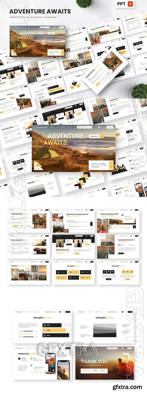 Adventure Awaits - Adventure Powerpoint Templates KX4FUPF