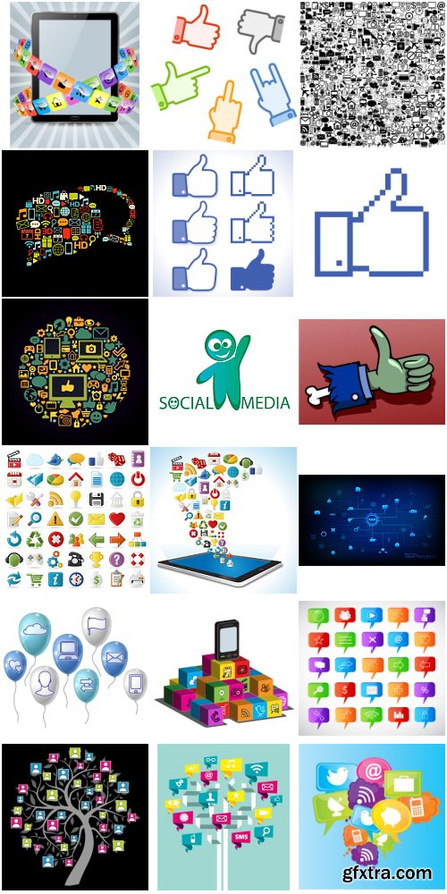 Social Media Big Vector Collection 100xEPS