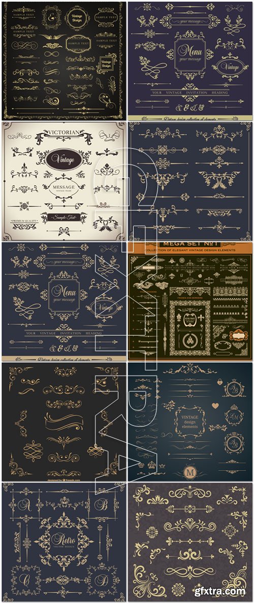 20 Vintage Design Elements in Vector