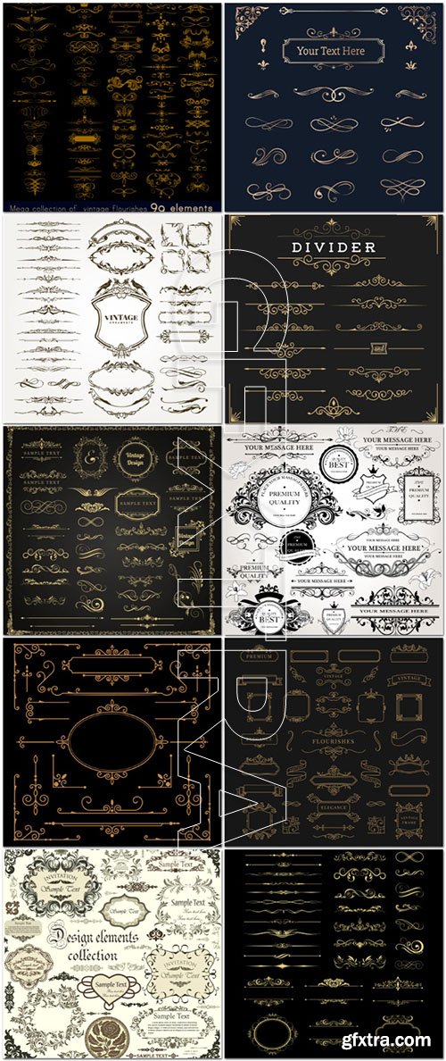 20 Vintage Design Elements in Vector