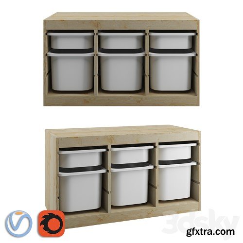 3dsky Pro - TROFAST Storage combination with boxes / TROFAST storage module with containers