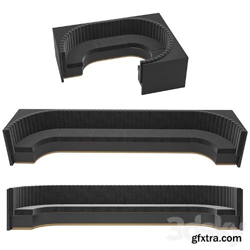 3dsky Pro - Restaurant Bar Set 01 Part5 Long Sofa with Corner sofa & 2 colors Corona & Vray