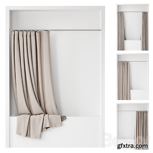 3dsky Pro - Double bath curtain on Sunerzha cornice