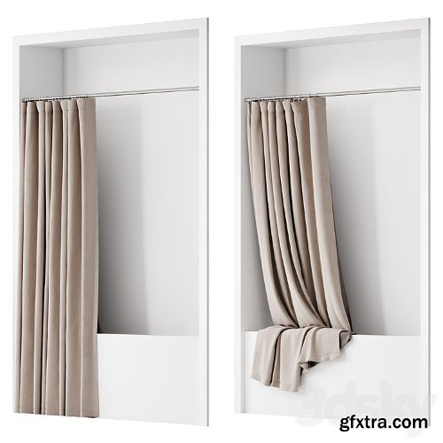 3dsky Pro - Double bath curtain on Sunerzha cornice