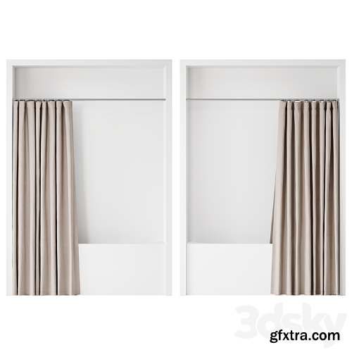 3dsky Pro - Double bath curtain on Sunerzha cornice