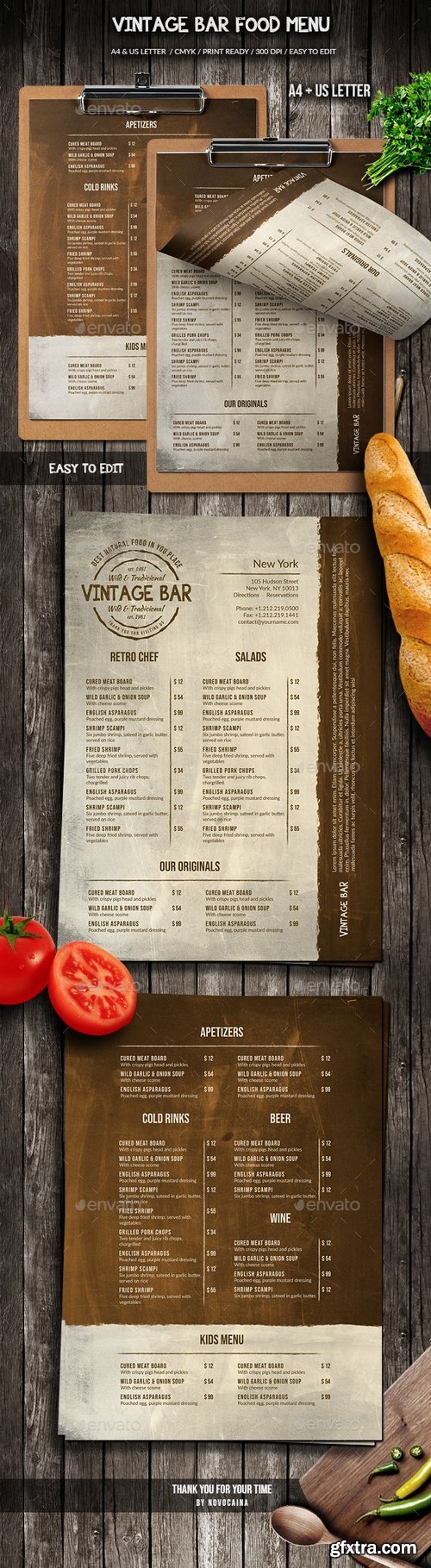 Graphicriver - Vintage Bar Food Menu Design A4 & US Letter 21912825