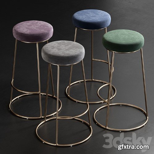 3dsky Pro - Rockett St George / Atlantis Velvet Bar Stool