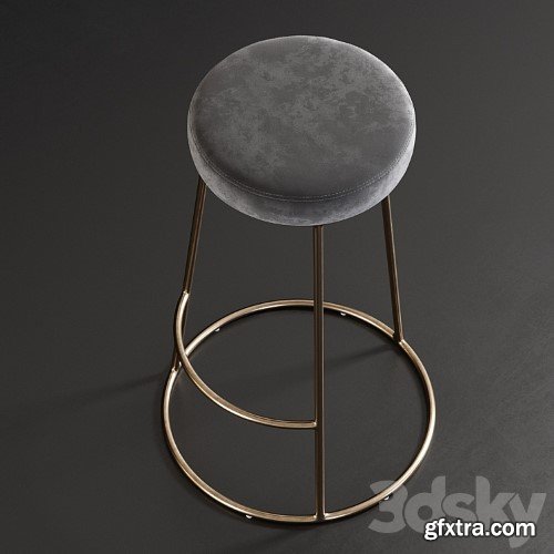 3dsky Pro - Rockett St George / Atlantis Velvet Bar Stool