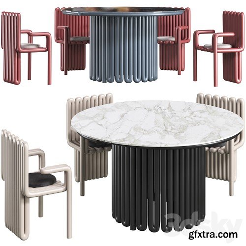 3dsky Pro - Dining table Helix and chair Helix concept by Zalim Isakov