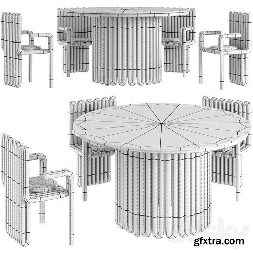 3dsky Pro - Dining table Helix and chair Helix concept by Zalim Isakov