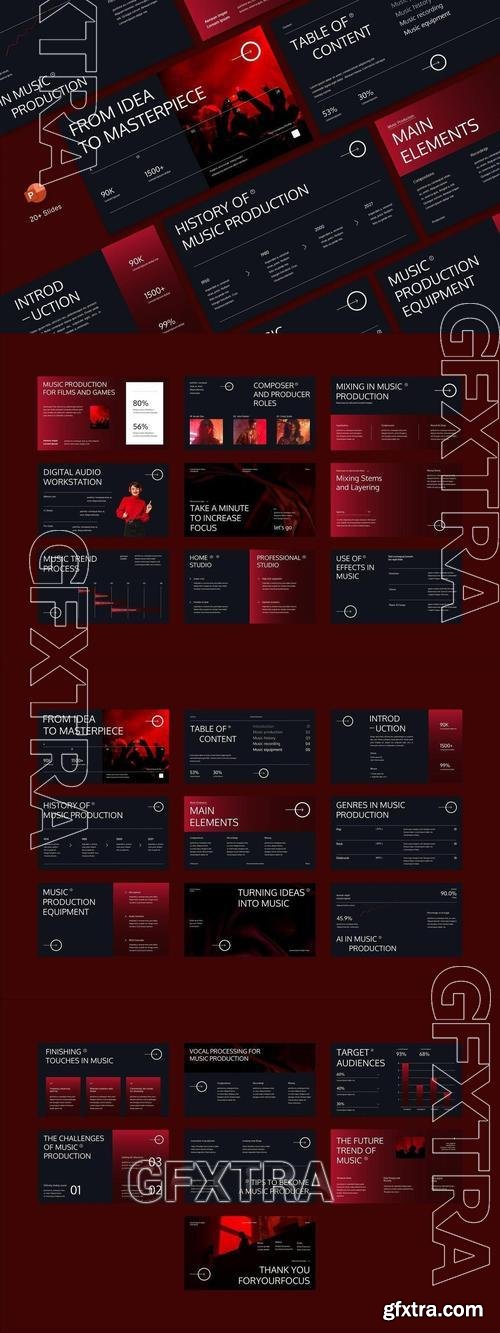 Black Red Gradients Music Production | 003 TQHYJMW