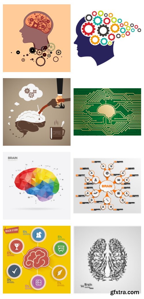 Shutterstock - Brains Vector 25xEPS GFXTRA.COM!