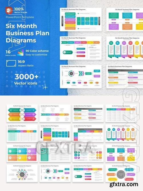 Six Month Business Plan Diagrams PowerPoint W97YUK5 Six Month Business Plan Diagrams PowerPoint W97YUK5