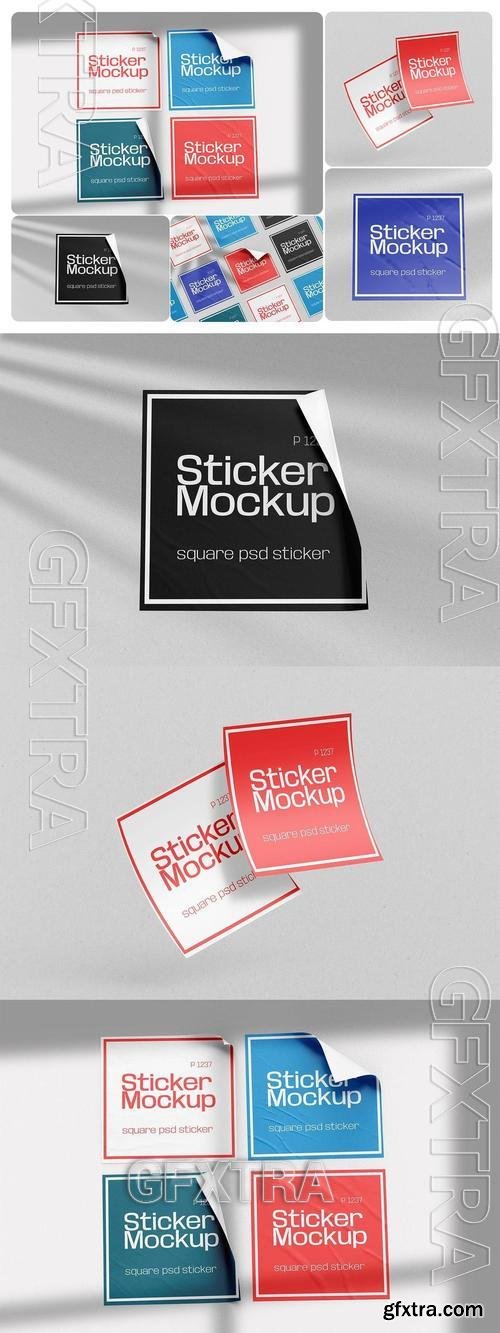 Square Sticker Mockup RKUY53W
