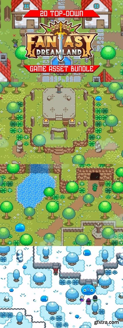 2D TopDown Tilesets Fantasy Dreamland v5.11.0 (13 Feb 2025)