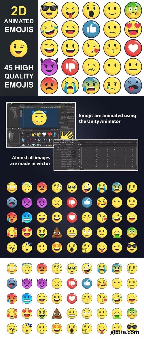 45 Animated emojis 2D + Bubbles v2.1.2