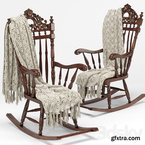 Armchair - rocking chair, plaid
