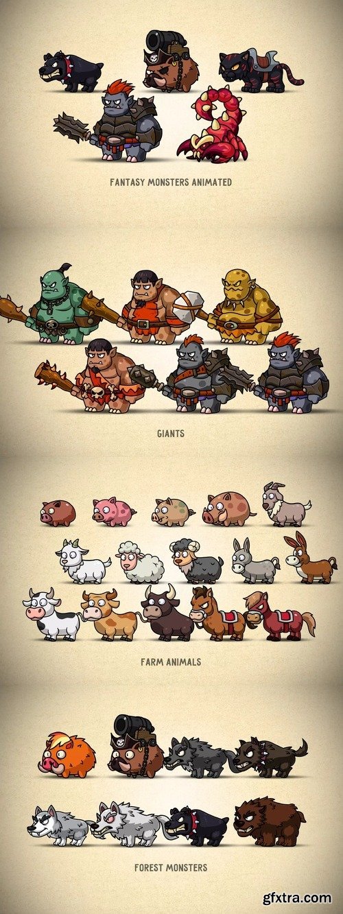 Fantasy Monsters Animated (Megapack) v3.1 (30 Nov 2024)