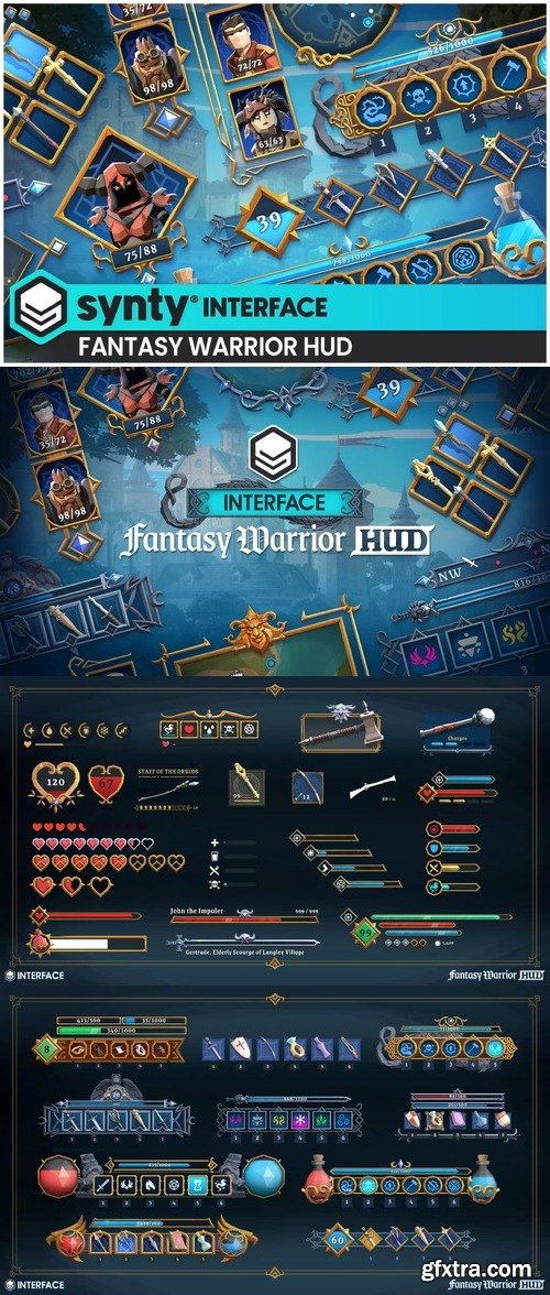 Fantasy Warrior HUD - Synty INTERFACE - GUI v1.0.0