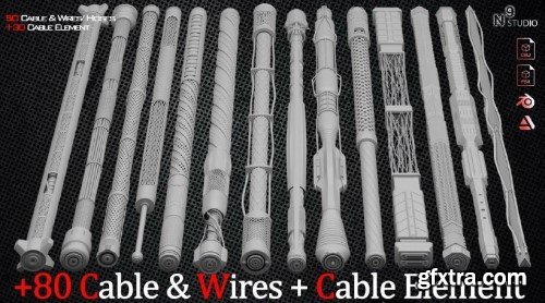 Artstation - +80 Cable ,Wires, Hoses And Cable Element