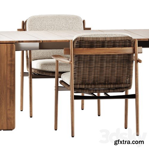 3dsky Pro - Trio Outdoor Dining chair and Drake Outdoor table by Minotti