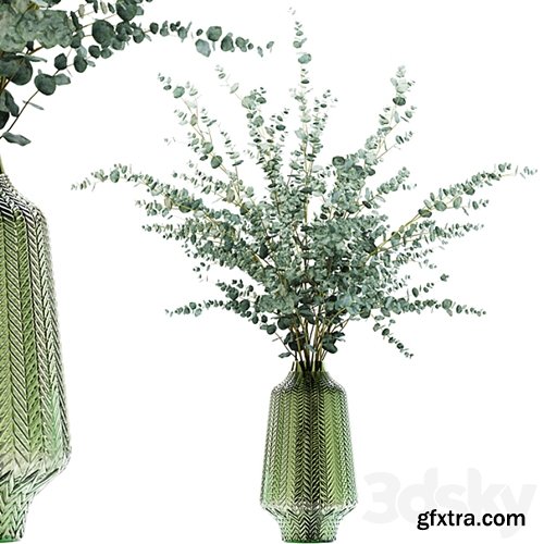 3dsky Pro - Eucalyptus branches in a green vase