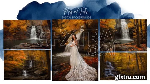 Finding North Education - Magical Falls Digital Backgrounds