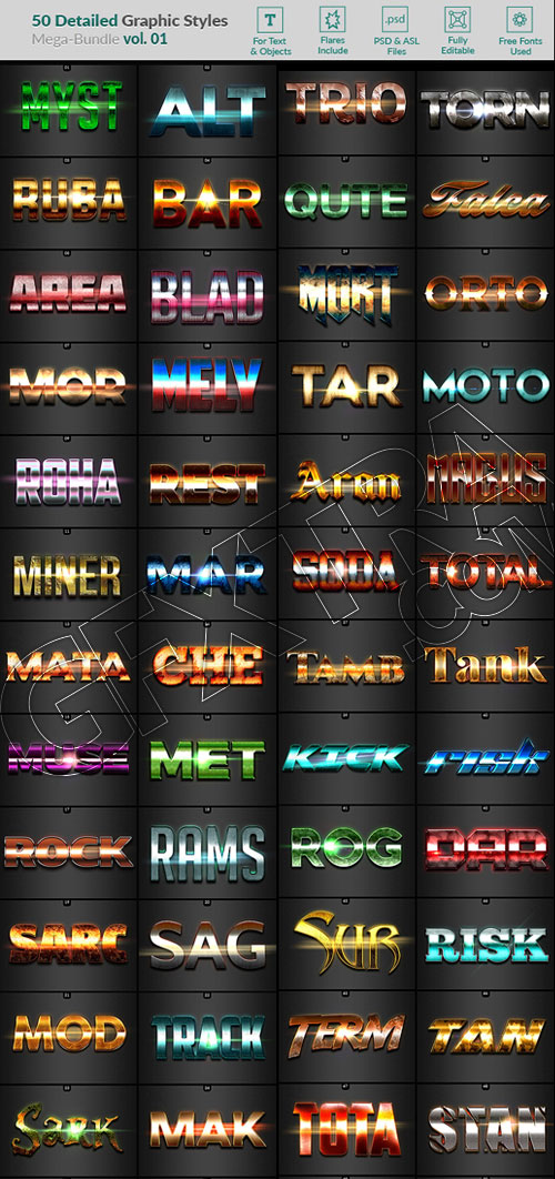 50 Text Effects - Bundle Vol 01 20011877