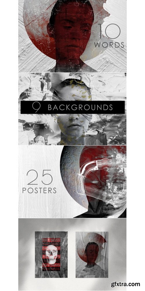 Creativemarket - MONOCHROME collage pack - 21332167