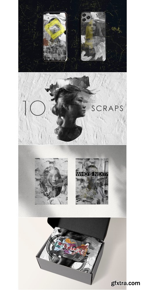 Creativemarket - MONOCHROME collage pack - 21332167