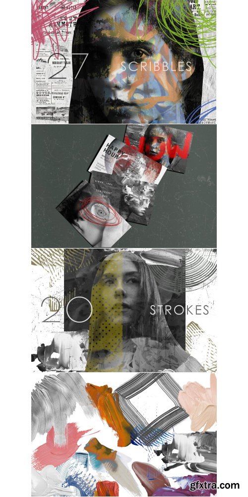 Creativemarket - MONOCHROME collage pack - 21332167