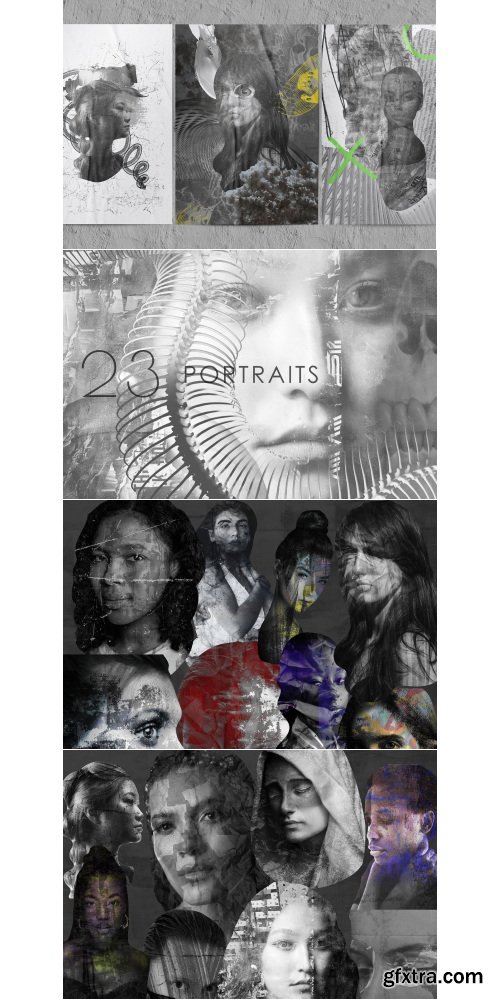 Creativemarket - MONOCHROME collage pack - 21332167