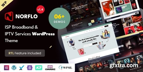 Themeforest - Norflo v1.4.0 - ISP & IPTV Services Elementor WordPress Theme 52407547