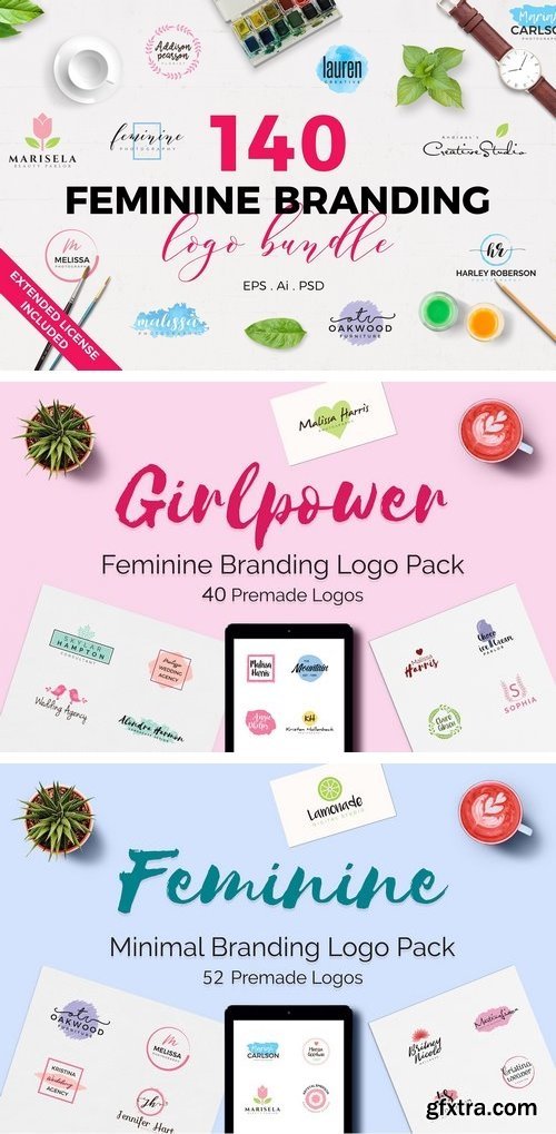 CM - 140 Feminine Branding Logo Bundle 1466875