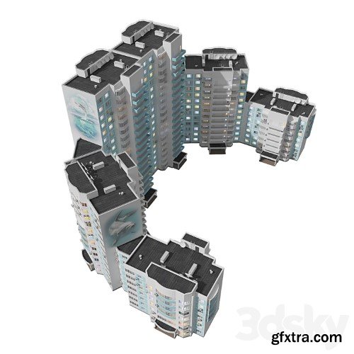 3dsky Pro - Kope M sail 7-12-18 floors 6 sections corner with mural