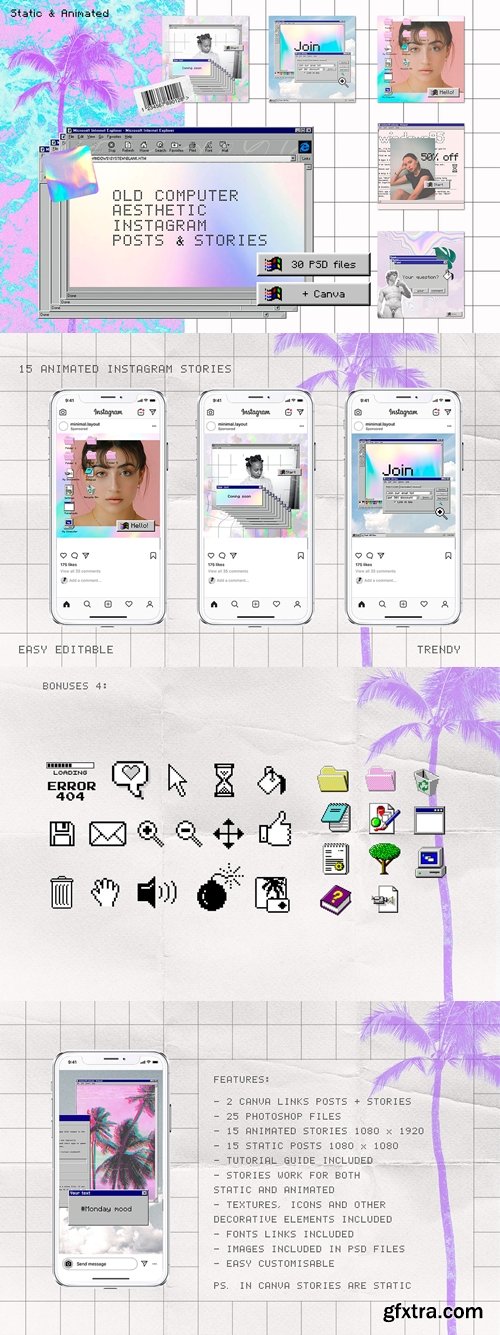 CM - Old Computer Insta template Ps Canva
