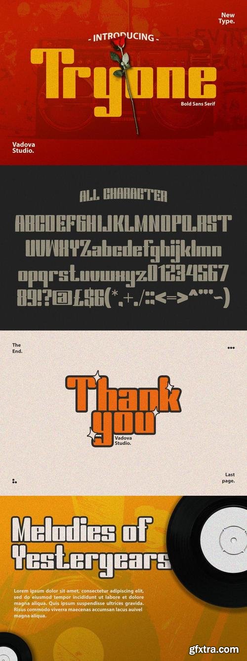 Tryone Bold Sans Serif Font