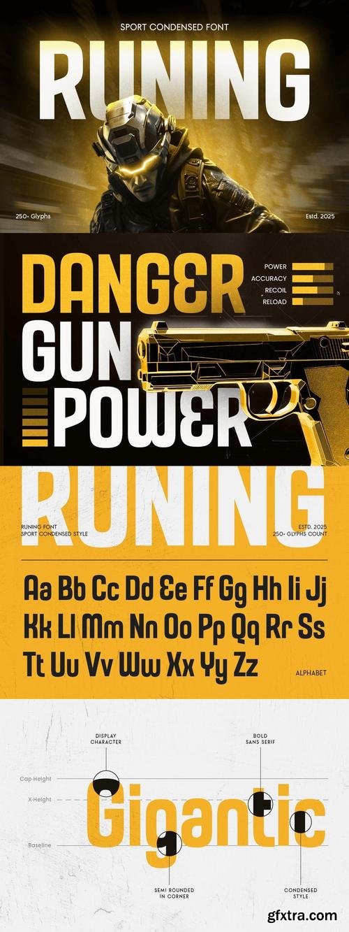Runing - Sport Condensed Font