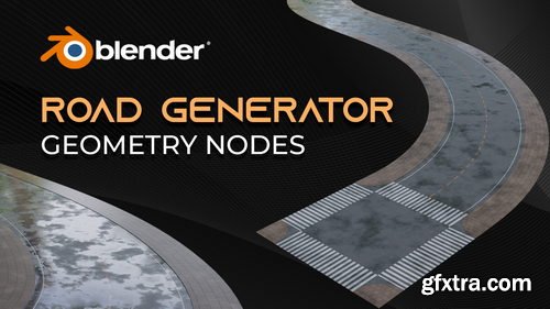 Blendermarket - Procedural Road Generator Geometry Nodes