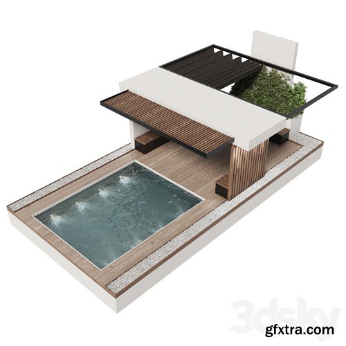 3dsky Pro - Landscape Furniture with pool and Roof garden 20