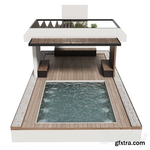 3dsky Pro - Landscape Furniture with pool and Roof garden 20