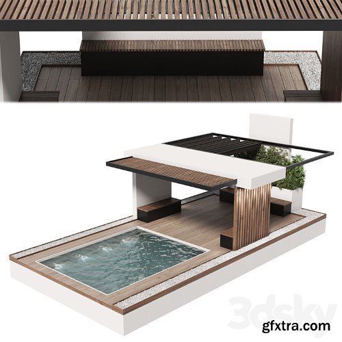 3dsky Pro - Landscape Furniture with pool and Roof garden 20