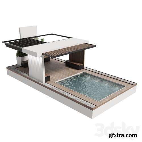3dsky Pro - Landscape Furniture with pool and Roof garden 20